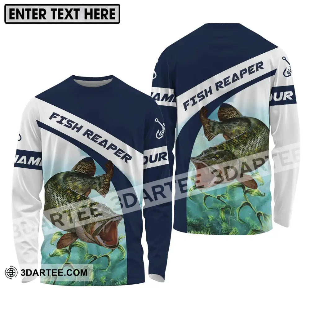 Unisex Shirt - Custom Name Fishing Lover Fish Reaper Long Sleeve / S T-Shirt