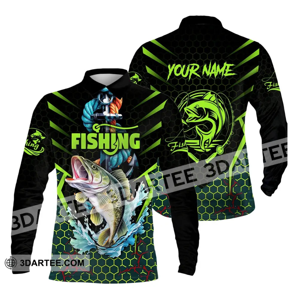 Unisex Shirt Custom Name Fishing Lover Hoodie Polo Long Sleeve / S T-Shirt