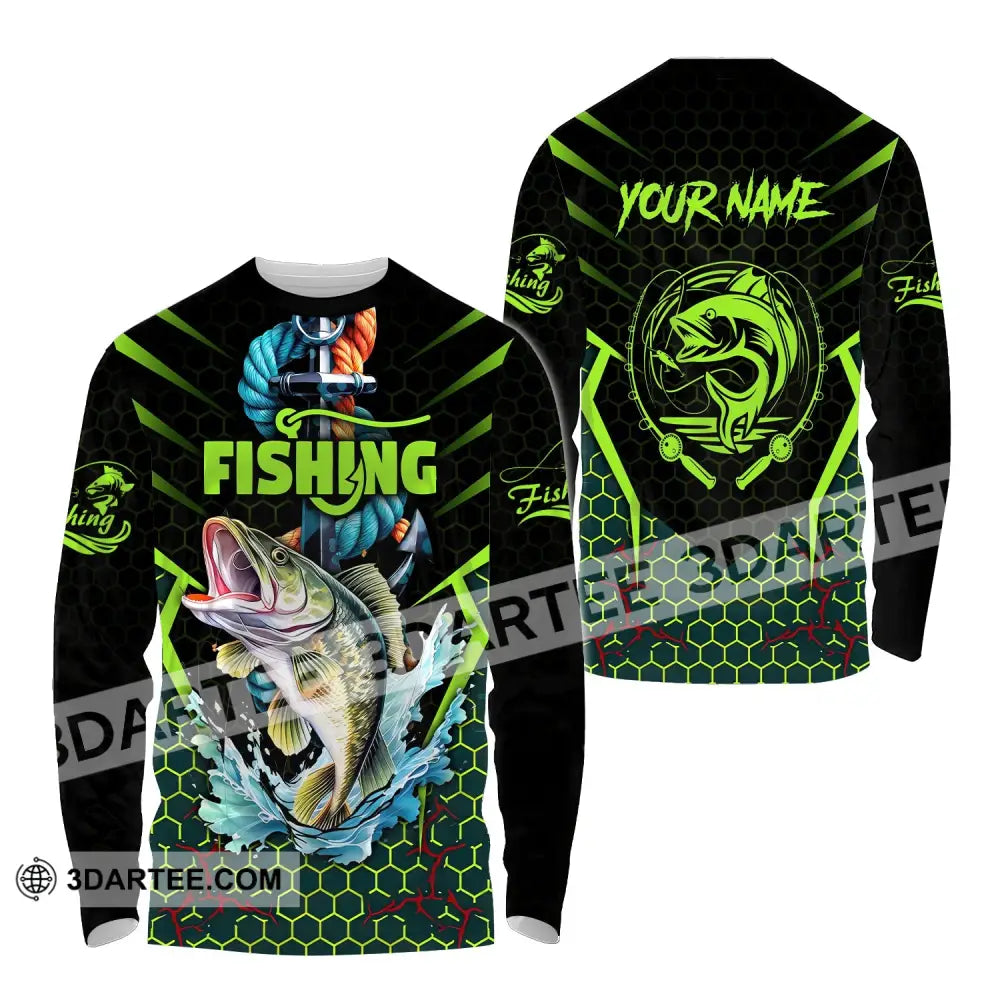 Unisex Shirt Custom Name Fishing Lover Hoodie Polo Long Sleeve / S T-Shirt