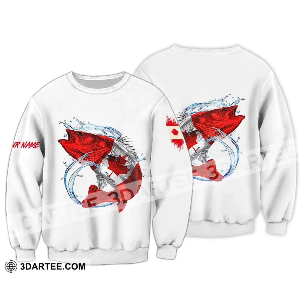 Unisex Shirt - Custom Name Fishing On Canada Long Sleeve / S T-Shirt