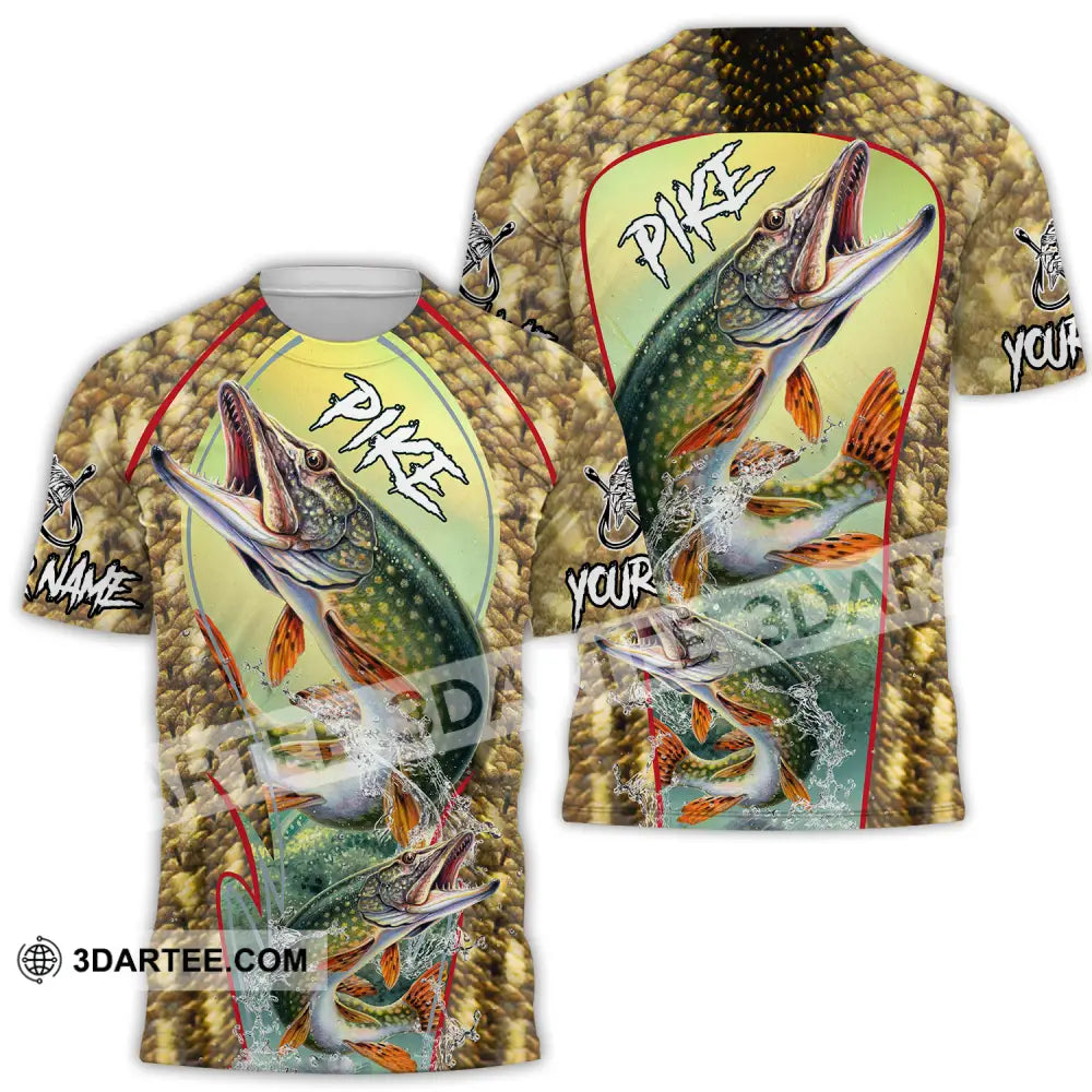 Unisex Shirt - Custom Name Fishing Shirt Pike Fish T-Shirt / S T-shirt