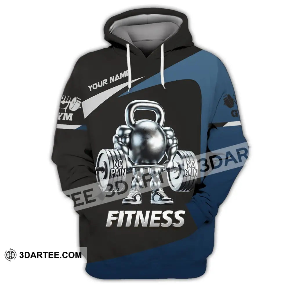 Unisex Shirt Custom Name Fitness Work Out Long Sleeve Gym Hoodie / S T-Shirt