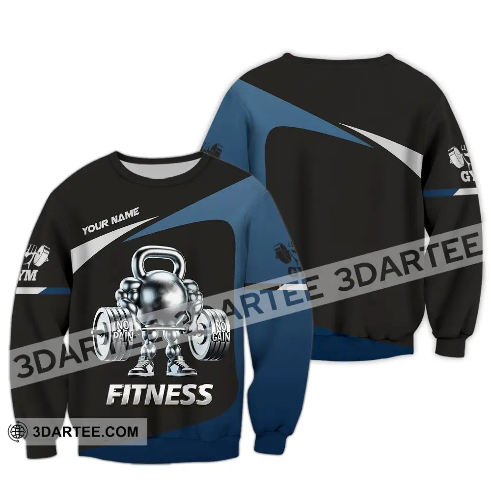 Unisex Shirt Custom Name Fitness Work Out Long Sleeve Gym / S T-Shirt