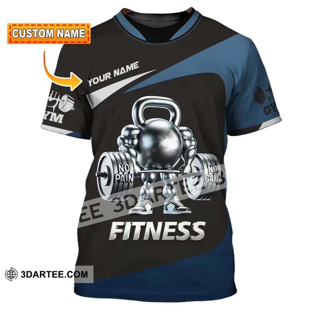 Unisex Shirt Custom Name Fitness Work Out Long Sleeve Gym T-Shirt