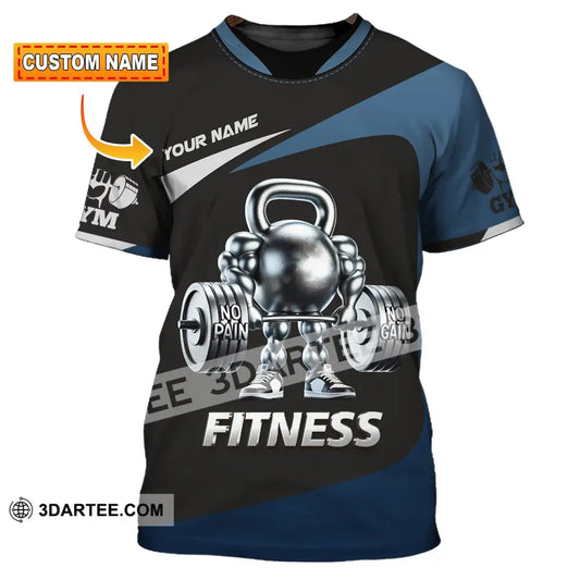 Unisex Shirt Custom Name Fitness Work Out Long Sleeve Gym T-Shirt