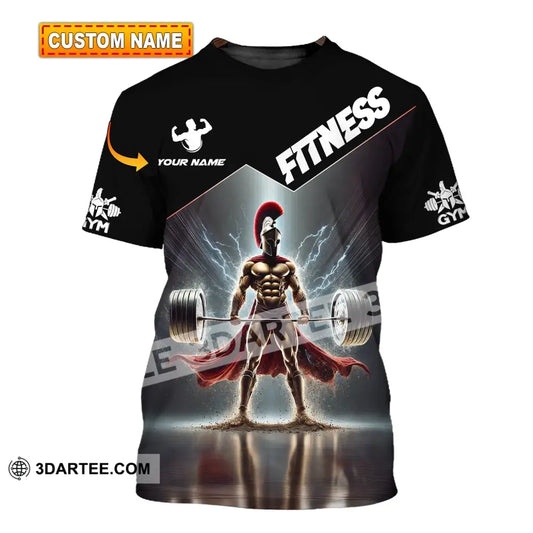 Unisex Shirt Custom Name Fitness Work Out Long Sleeve Gym T-Shirt