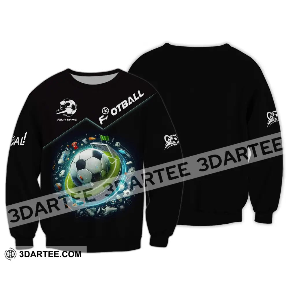 Unisex Shirt Custom Name Football T-Shirt Goal Gift For Lover Long Sleeve / S