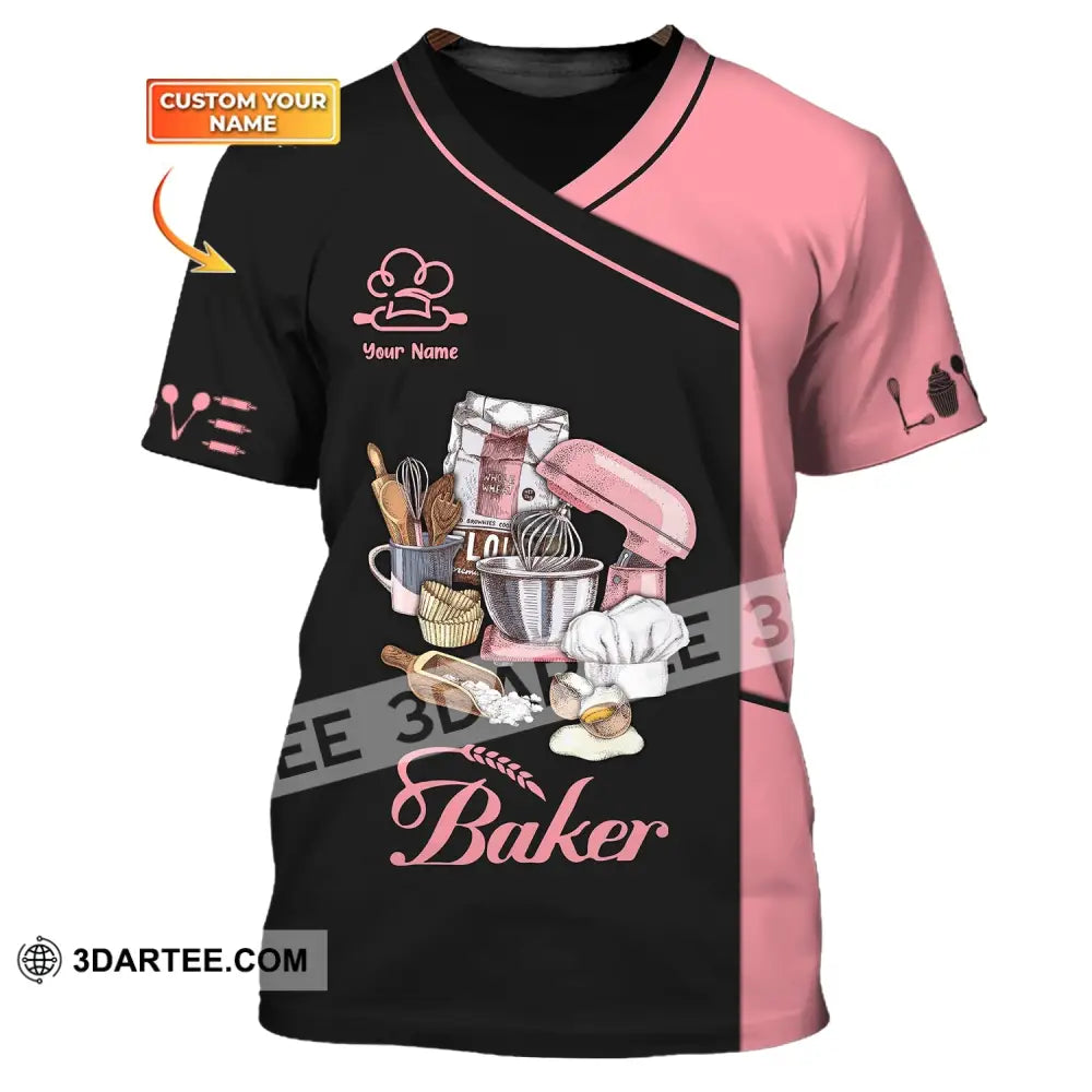 Unisex Shirt Custom Name For Baker Bakery Chef Baking Lovers Gift T-Shirt