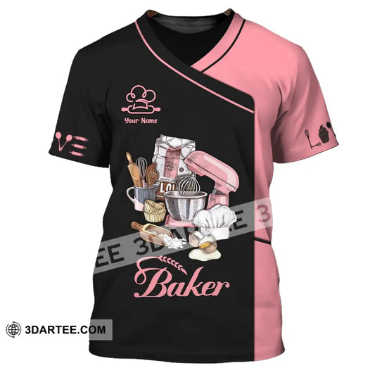 Unisex Shirt Custom Name For Baker Bakery Chef Baking Lovers Gift T-Shirt / S