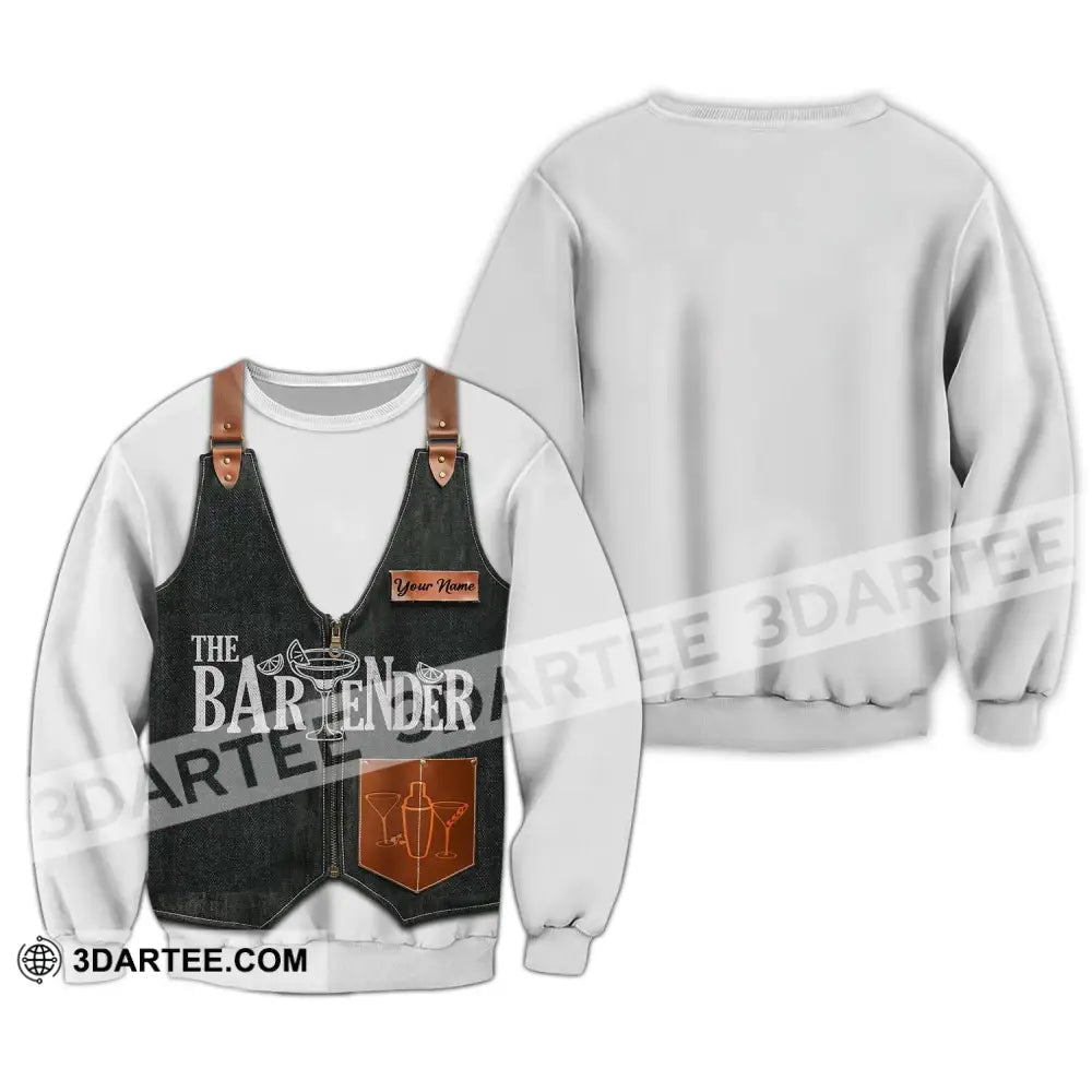 Unisex Shirt Custom Name For Bartender Hoodie Polo Long Sleeve / S T-Shirt