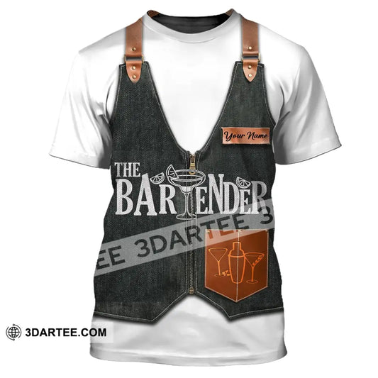 Unisex Shirt Custom Name For Bartender Hoodie Polo T-Shirt / S