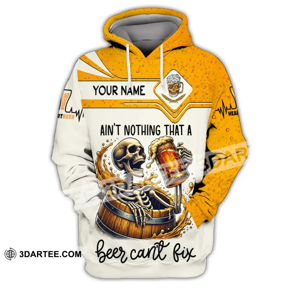 Unisex Shirt Custom Name For Beer Lover Ain’t Nothing A Can’t Fix Hoodie / S T-Shirt