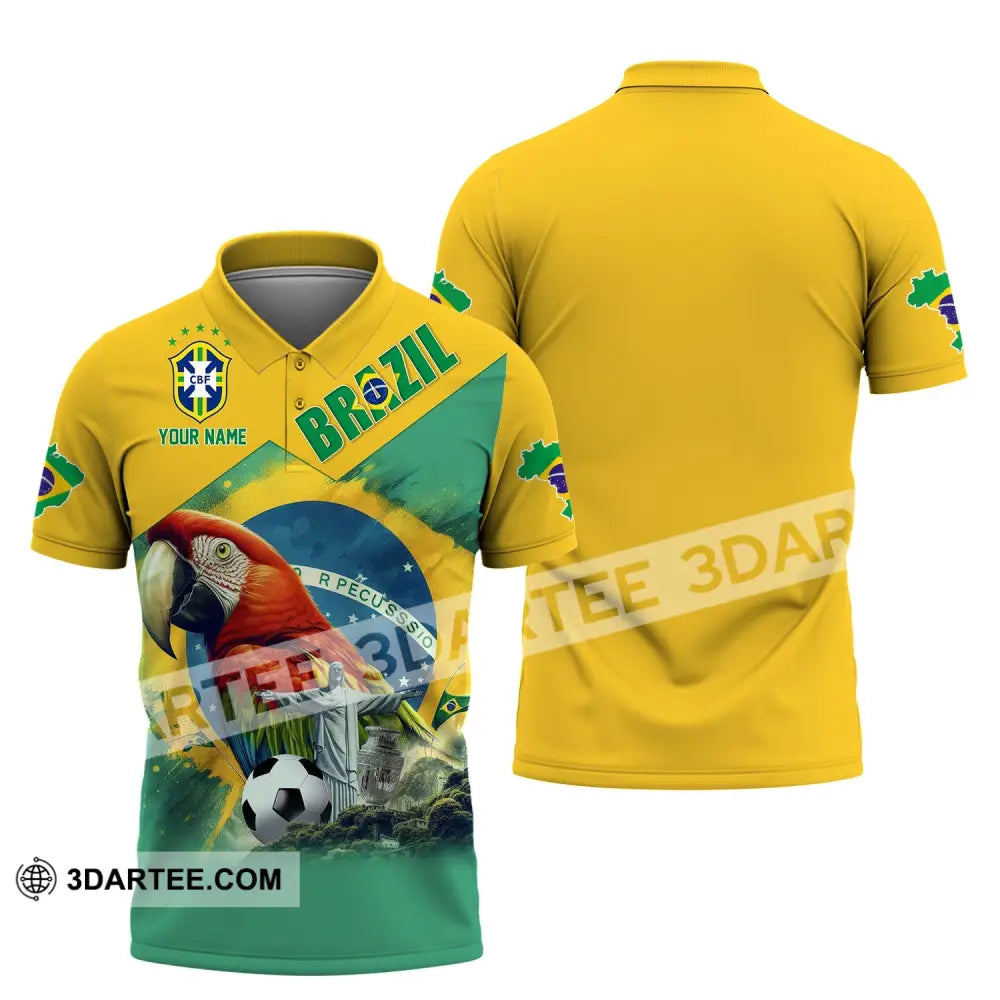 Unisex Shirt Custom Name For Brazil Hoodie Polo Long Sleeve / S T-Shirt