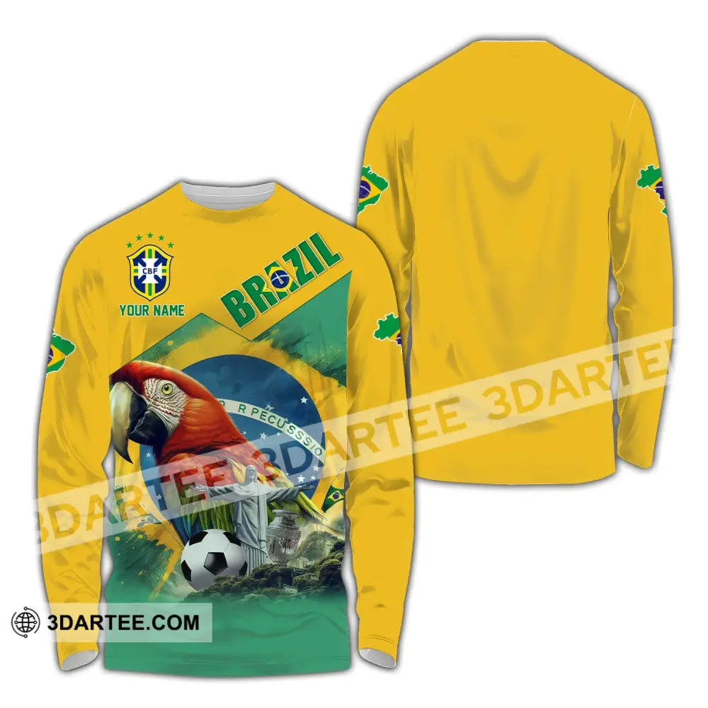 Unisex Shirt Custom Name For Brazil Hoodie Polo Long Sleeve / S T-Shirt