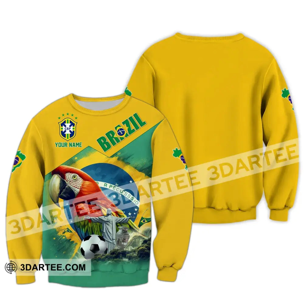 Unisex Shirt Custom Name For Brazil Hoodie Polo Long Sleeve / S T-Shirt