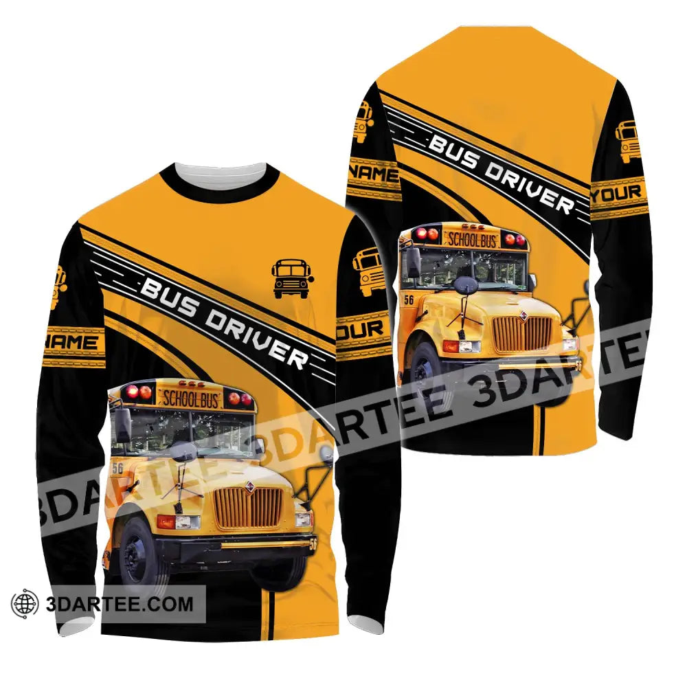 Unisex Shirt - Custom Name For Bus Driver Long Sleeve / S T-Shirt