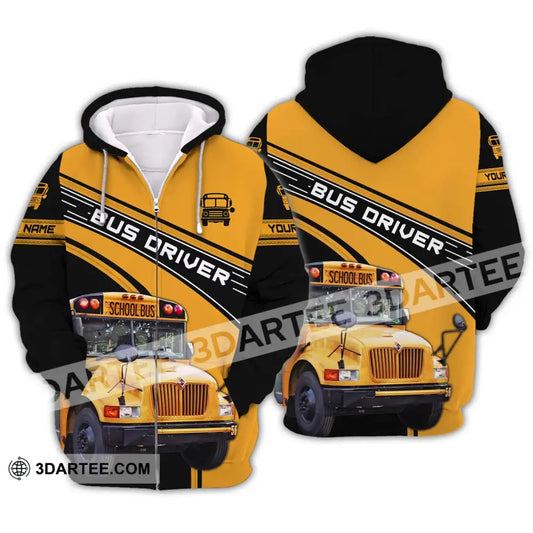 Unisex Shirt - Custom Name For Bus Driver Zipper Hoodie / S T-Shirt