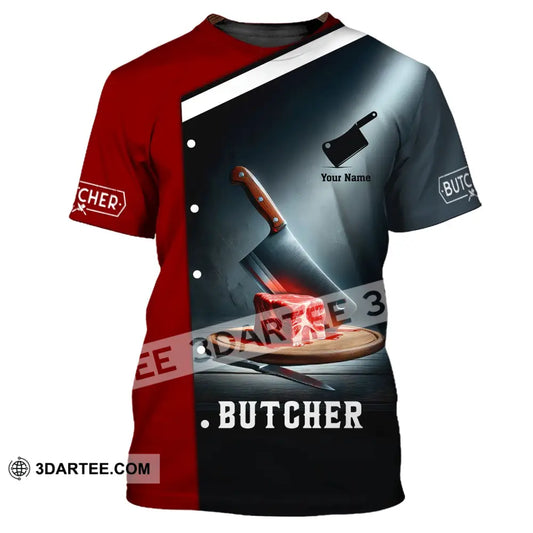 Unisex Shirt Custom Name For Butcher Butchery Hoodie Meat T-Shirt / S