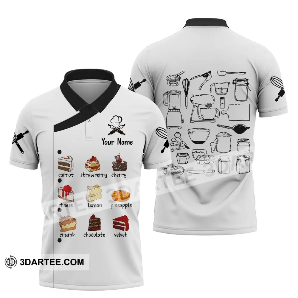 Unisex Shirt Custom Name For Chef Baking Lover T-Shirt Apparel Polo / S T-Shirt