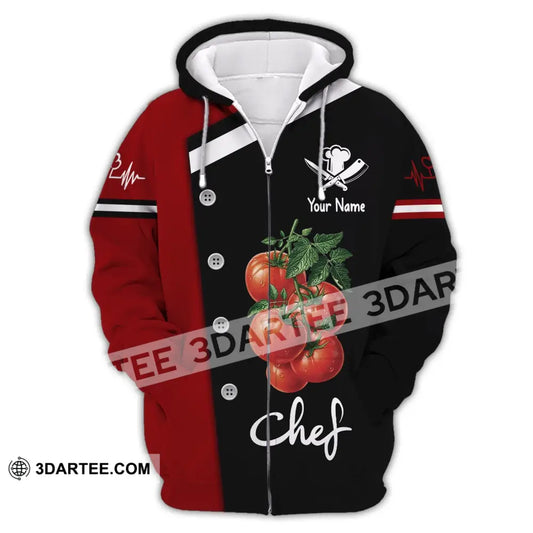 Unisex Shirt Custom Name For Chef Hoodie Apparel Zipper / S T-Shirt