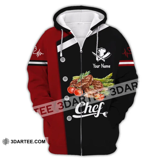 Unisex Shirt Custom Name For Chef Hoodie Apparel Zipper / S T-Shirt