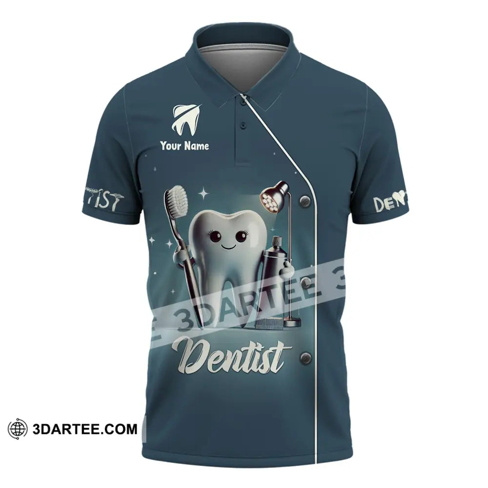 Unisex Shirt - Custom Name For Dentist Tooth Polo / S T-Shirt