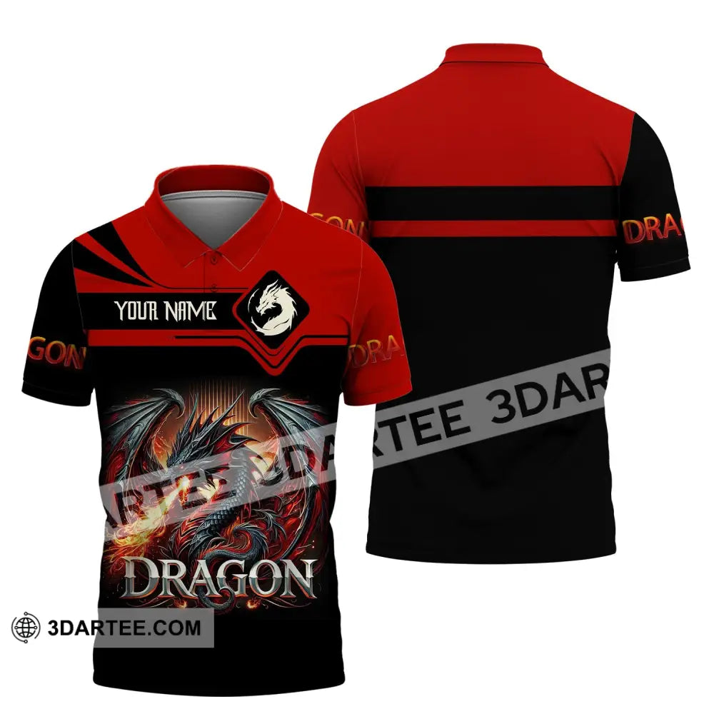 Unisex Shirt Custom Name For Dragon Lover T-Shirt Hoodie Long Sleeve Polo / S T-Shirt