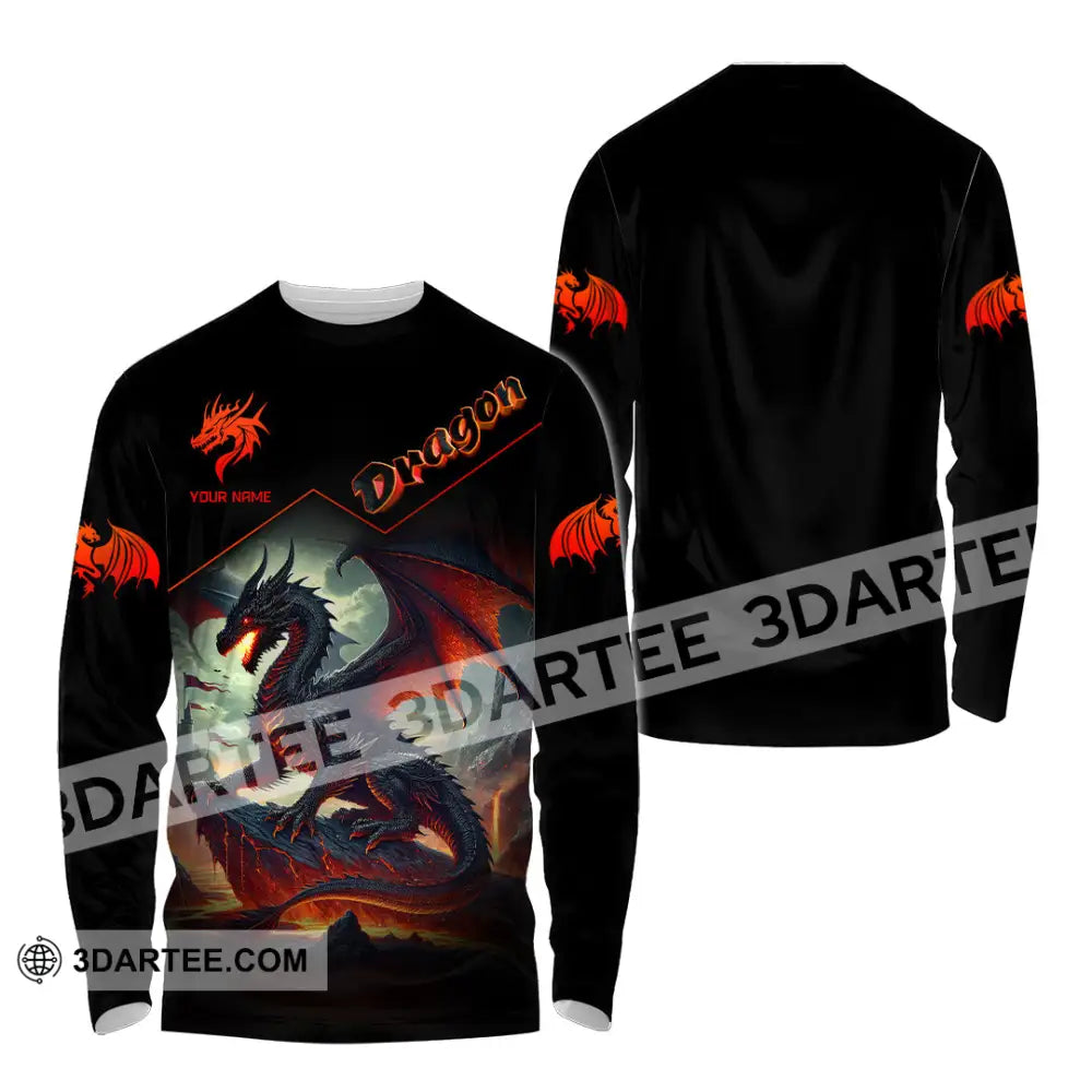 Unisex Shirt Custom Name For Dragon Lover T-Shirt Hoodie Long Sleeve / S T-Shirt