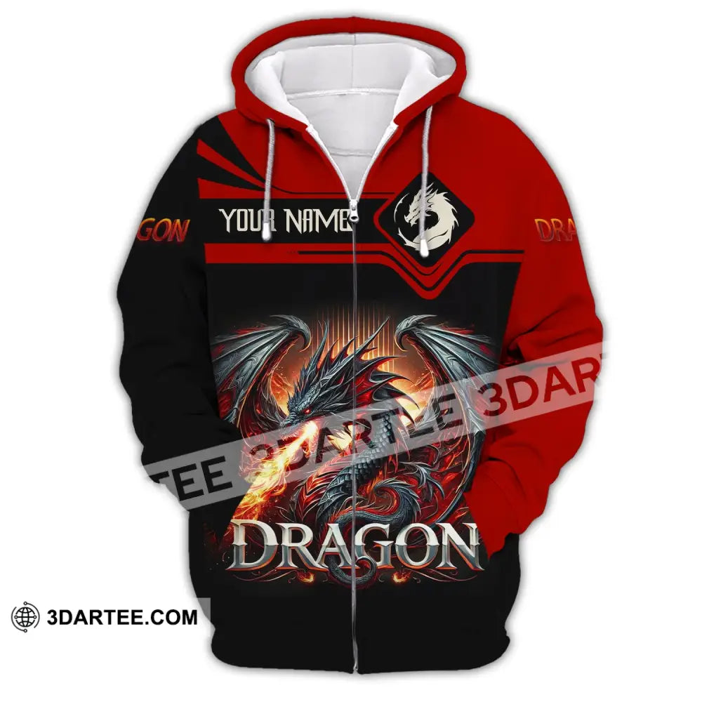 Unisex Shirt Custom Name For Dragon Lover T-Shirt Hoodie Long Sleeve Zipper / S T-Shirt