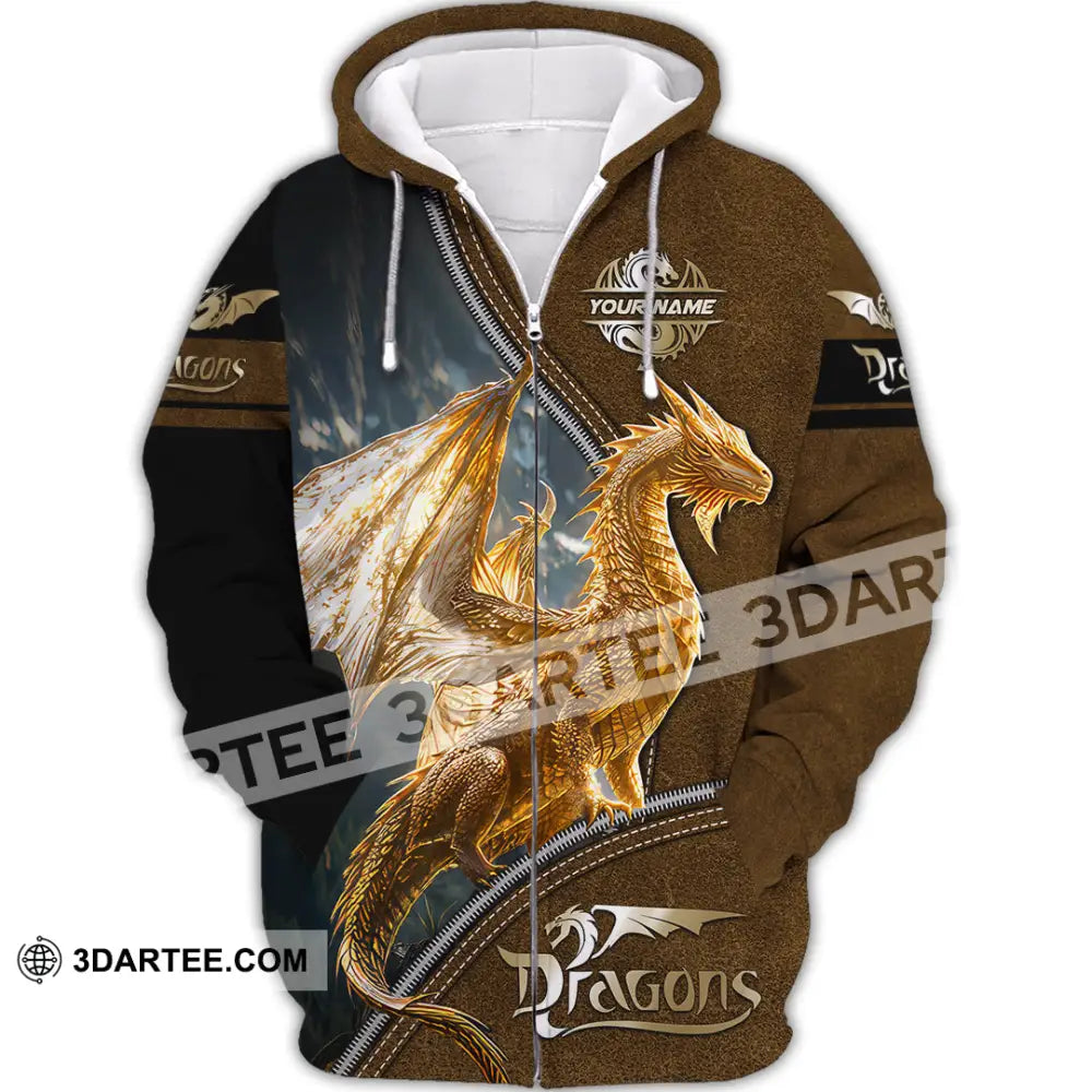 Unisex Shirt Custom Name For Dragon Lover T-Shirt Hoodie Long Sleeve Zipper / S T-Shirt