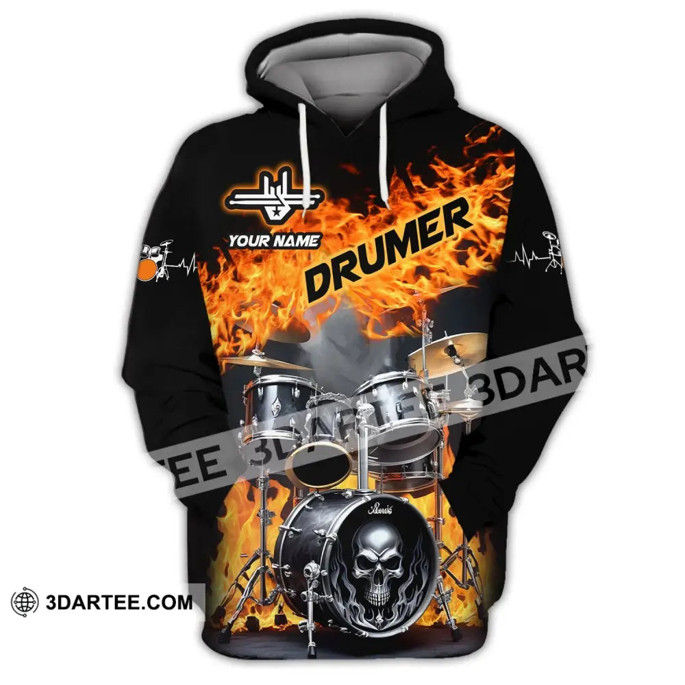 Unisex Shirt Custom Name For Drummer Gift Hoodie / S T-Shirt