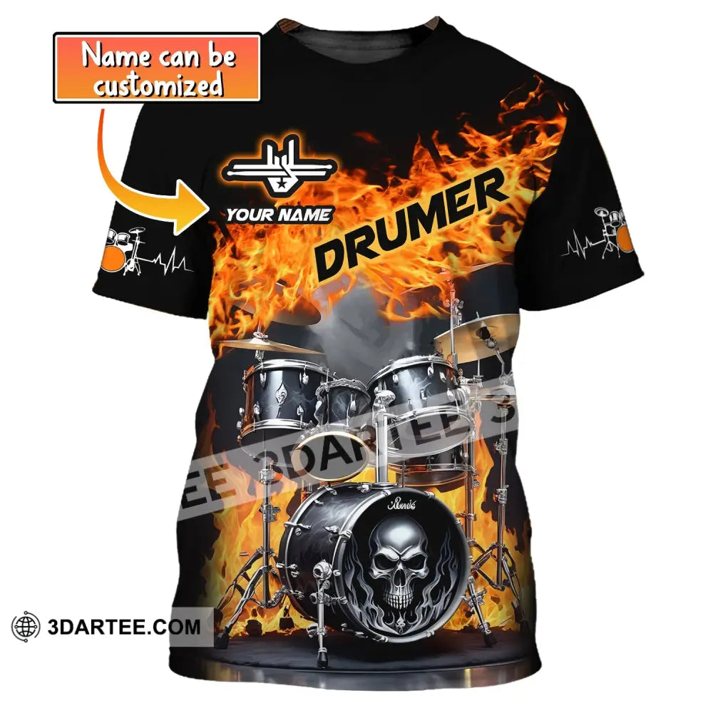 Unisex Shirt Custom Name For Drummer Gift T-Shirt