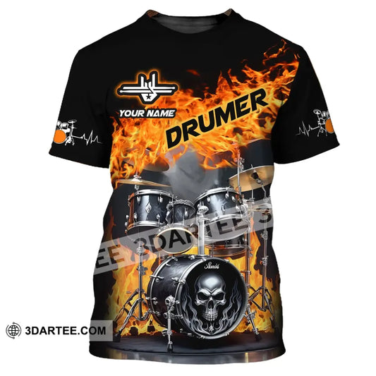 Unisex Shirt Custom Name For Drummer Gift T-Shirt / S