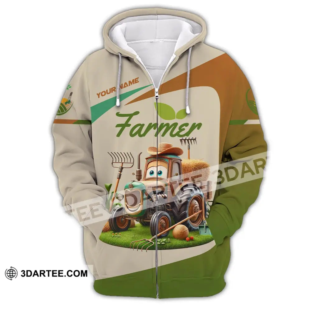 Unisex Shirt Custom Name For Farmer T-Shirt Hoodie Long Sleeve Zipper / S T-Shirt