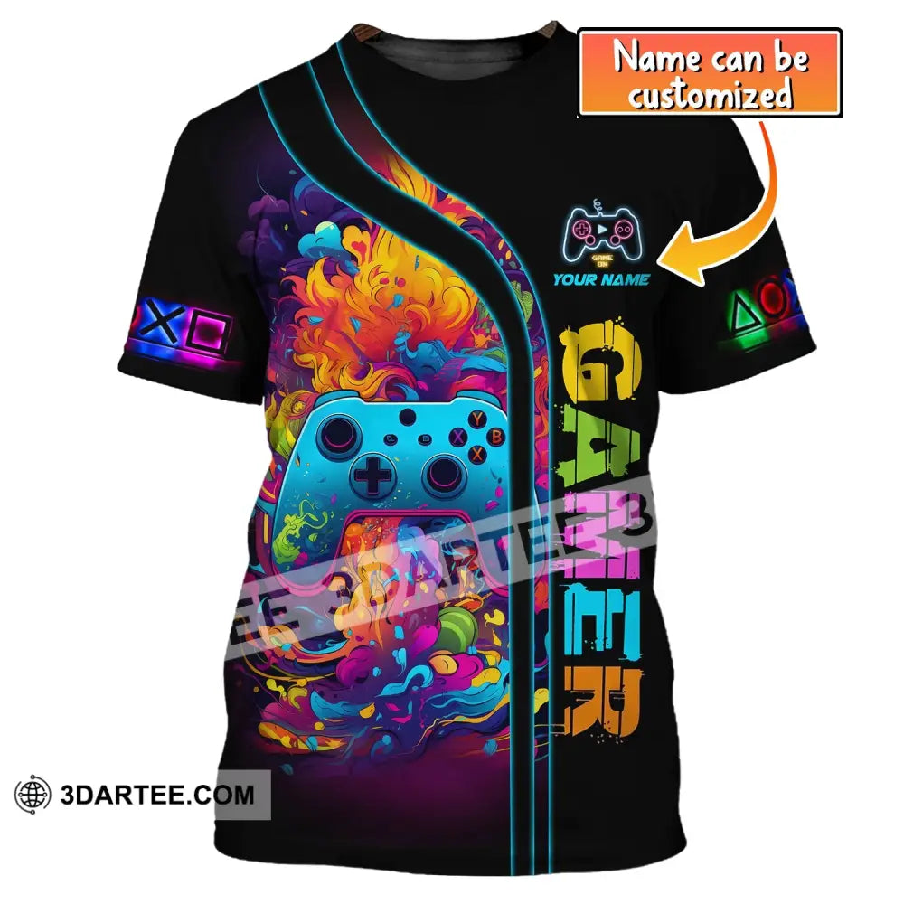 Unisex Shirt Custom Name For Game Lover Gamer T-Shirt Gift Gamers T-Shirt