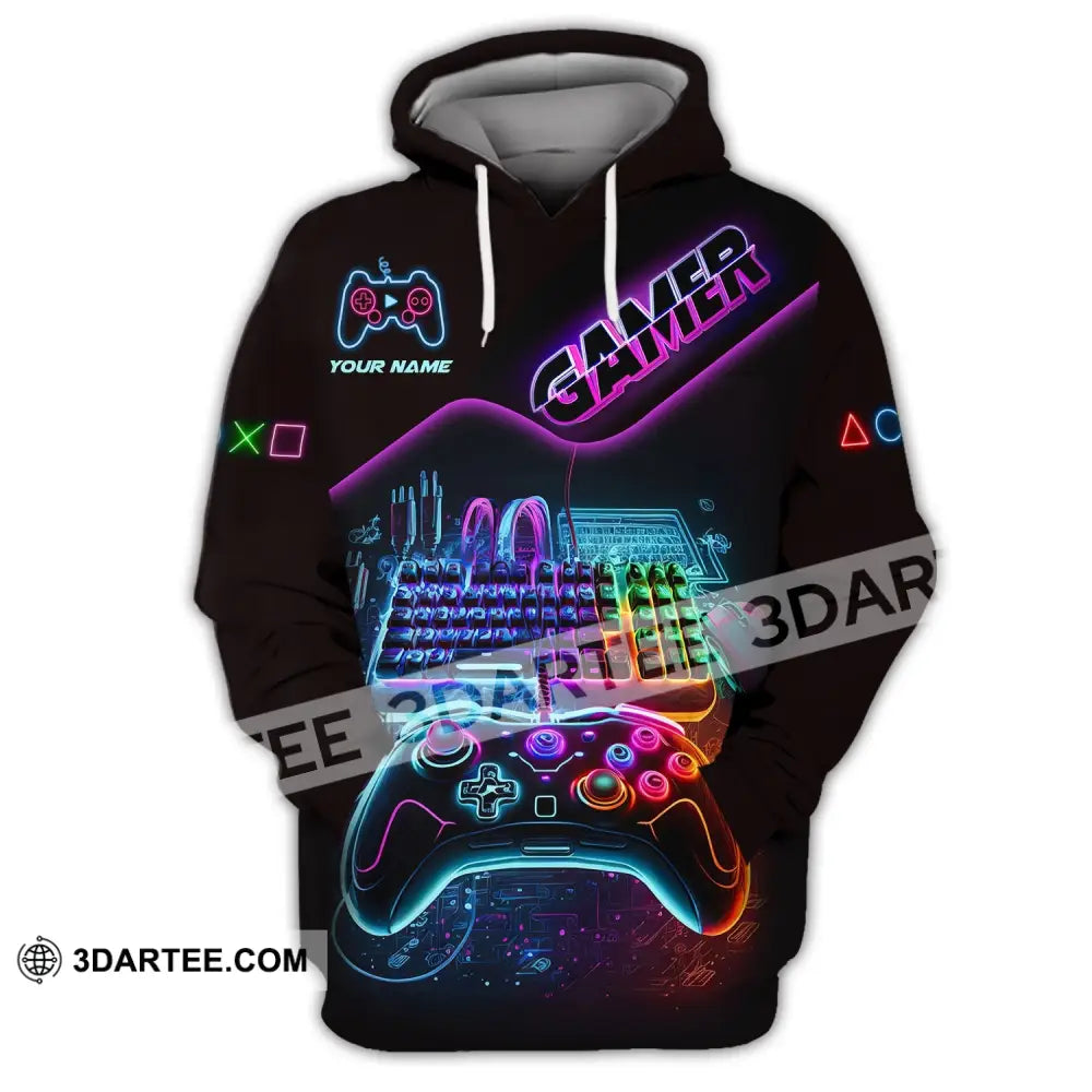 Unisex Shirt Custom Name For Game Lover Gamer T-Shirt Gift Gamers Hoodie / S T-Shirt