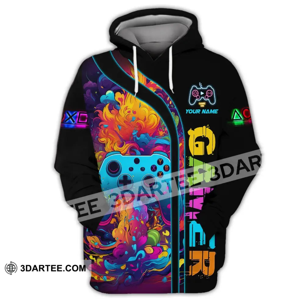 Unisex Shirt Custom Name For Game Lover Gamer T-Shirt Gift Gamers Hoodie / S T-Shirt