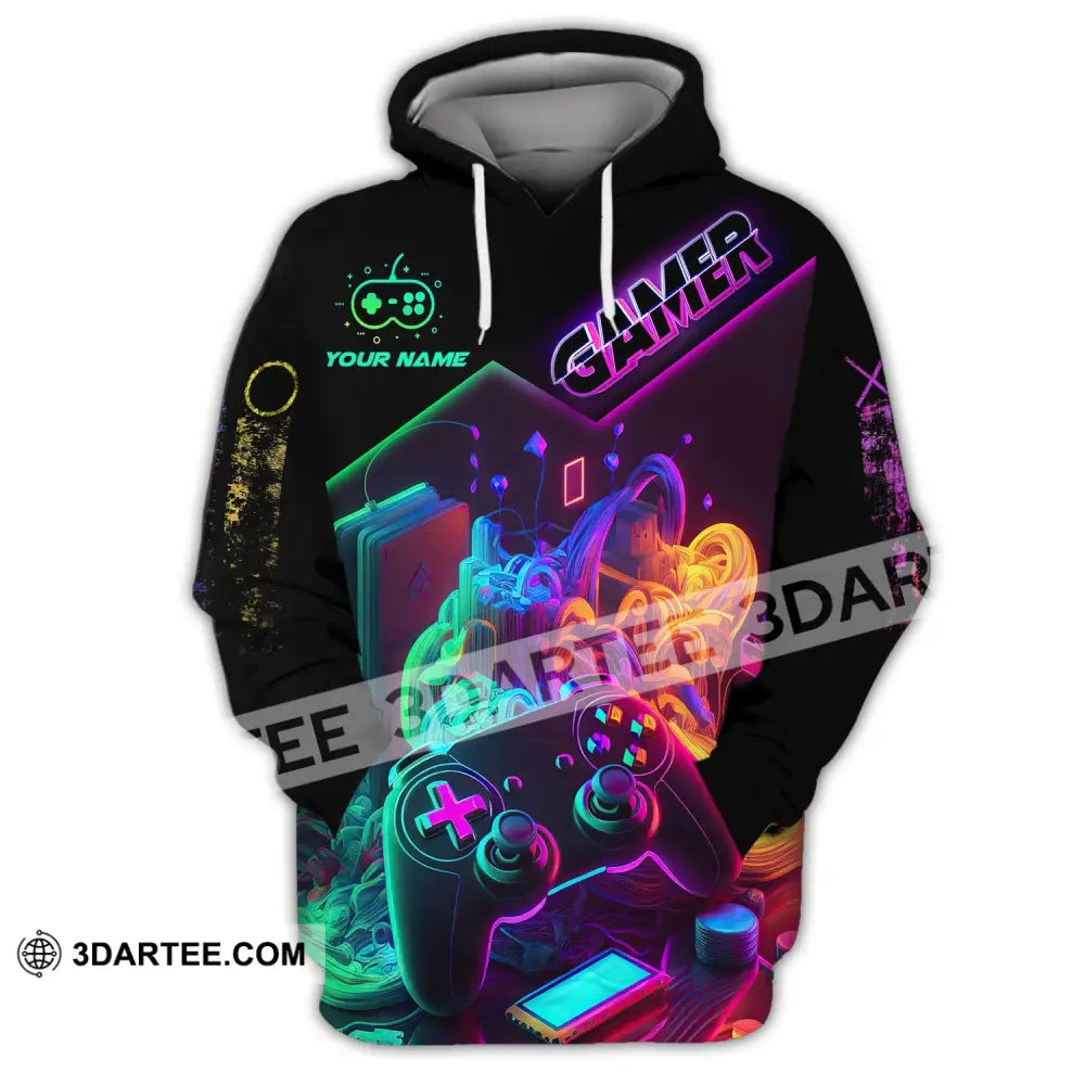 Unisex Shirt Custom Name For Gamers Gamer T-Shirt Gift Game Lover Hoodie / S T-Shirt