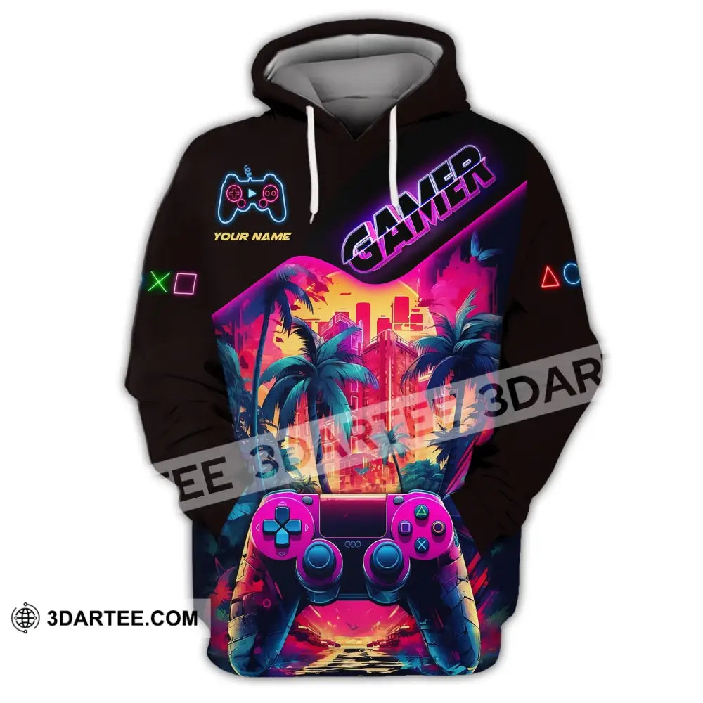 Unisex Shirt Custom Name For Gamers Gamer T-Shirt Gift Game Lover Hoodie / S T-Shirt