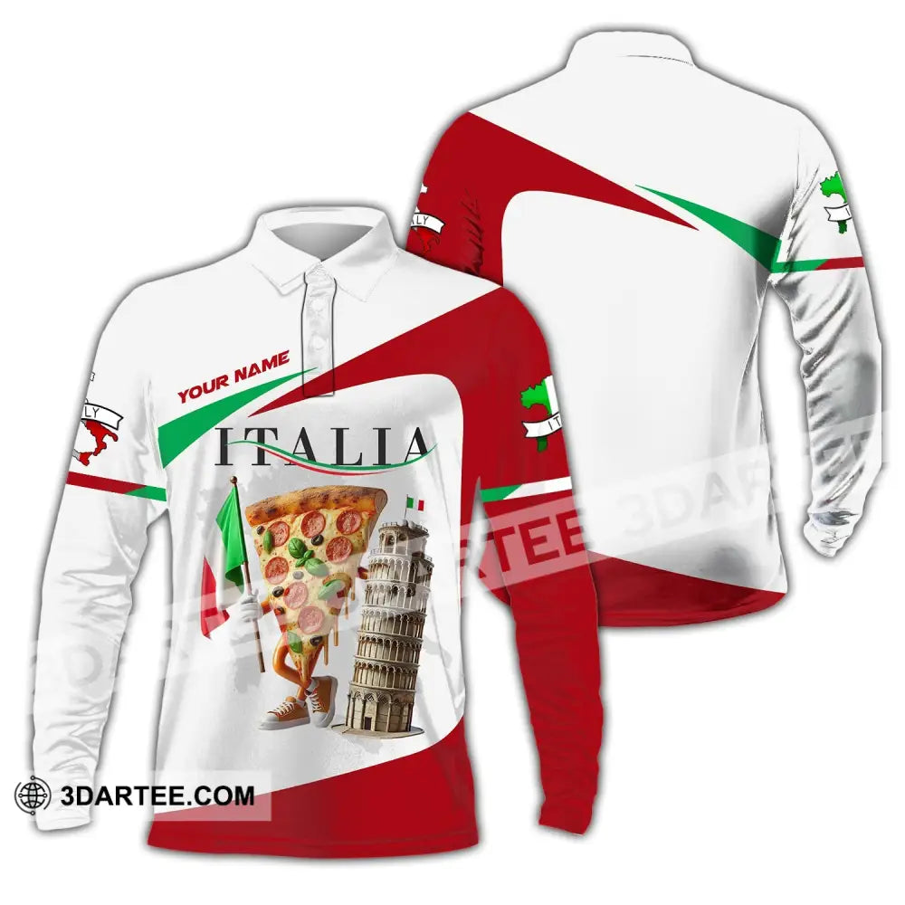 Unisex Shirt Custom Name For Italia Lover T-Shirt Hoodie Long Sleeve Polo / S T-Shirt