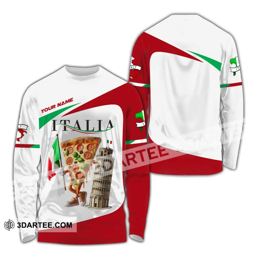 Unisex Shirt Custom Name For Italia Lover T-Shirt Hoodie Long Sleeve / S T-Shirt