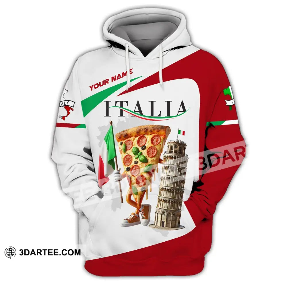 Unisex Shirt Custom Name For Italia Lover T-Shirt Hoodie Long Sleeve / S T-Shirt