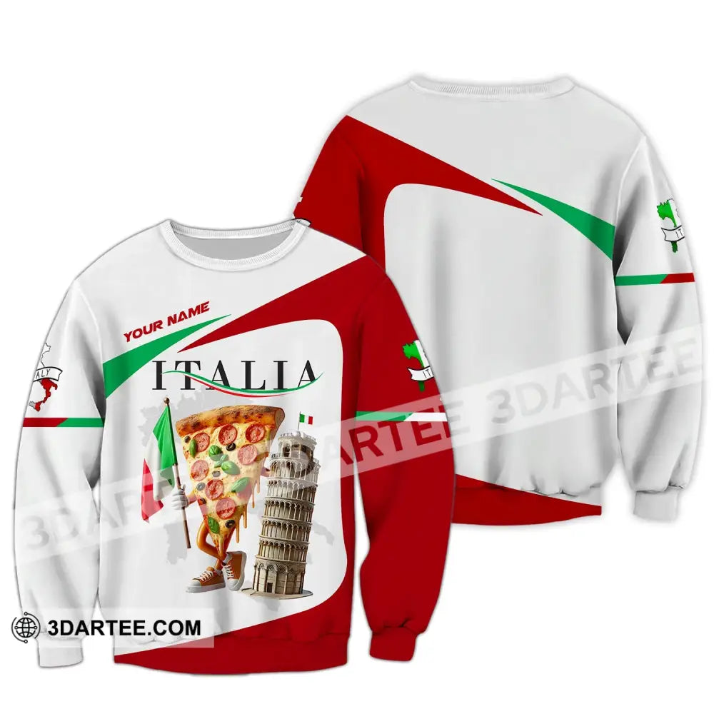 Unisex Shirt Custom Name For Italia Lover T-Shirt Hoodie Long Sleeve / S T-Shirt