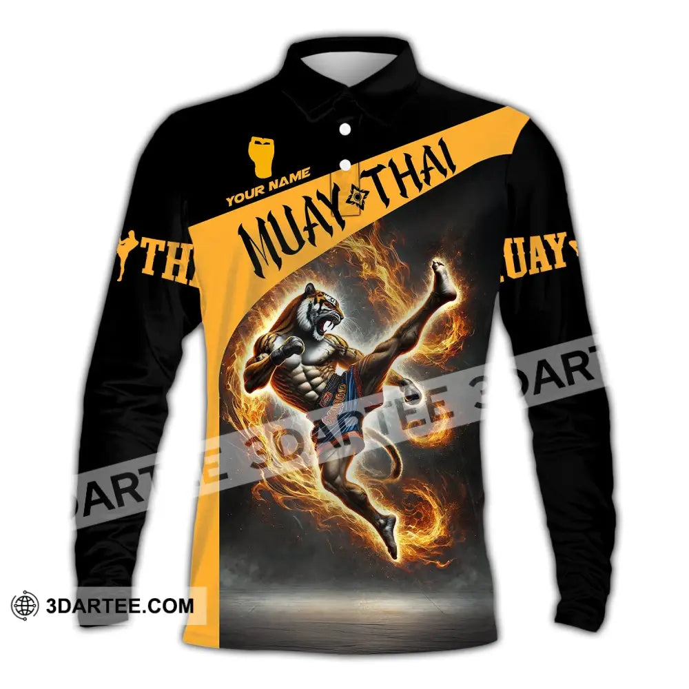 Unisex Shirt Custom Name For Muay Thai Lover T-Shirt Hoodie Long Sleeve Polo / S T-Shirt