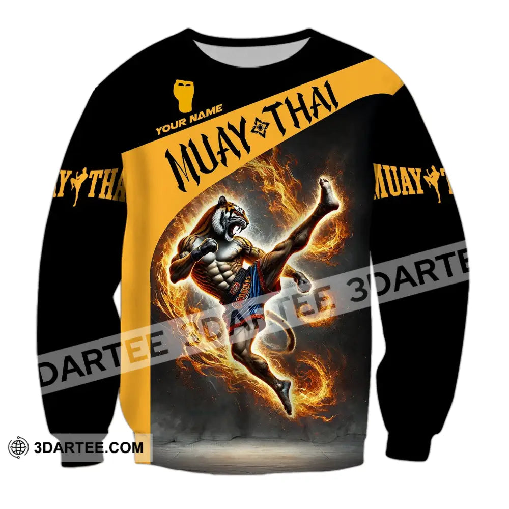 Unisex Shirt Custom Name For Muay Thai Lover T-Shirt Hoodie Long Sleeve / S T-Shirt