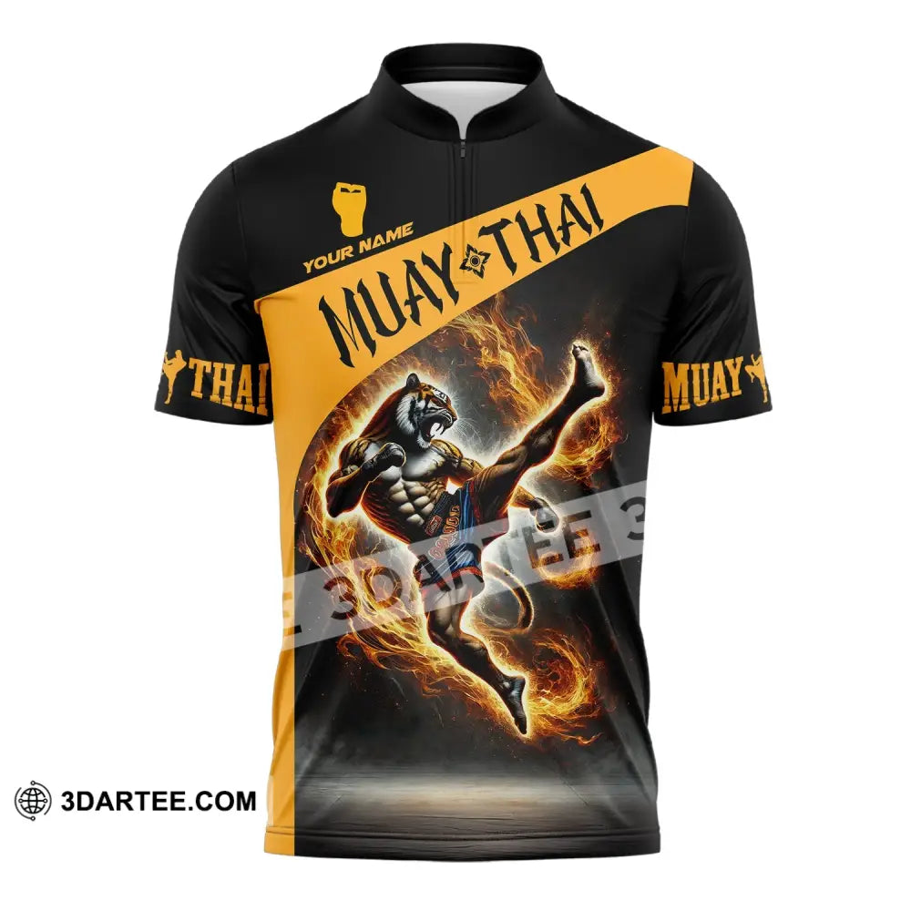 Unisex Shirt Custom Name For Muay Thai Lover T-Shirt Hoodie Long Sleeve Zipper Polo / S T-Shirt