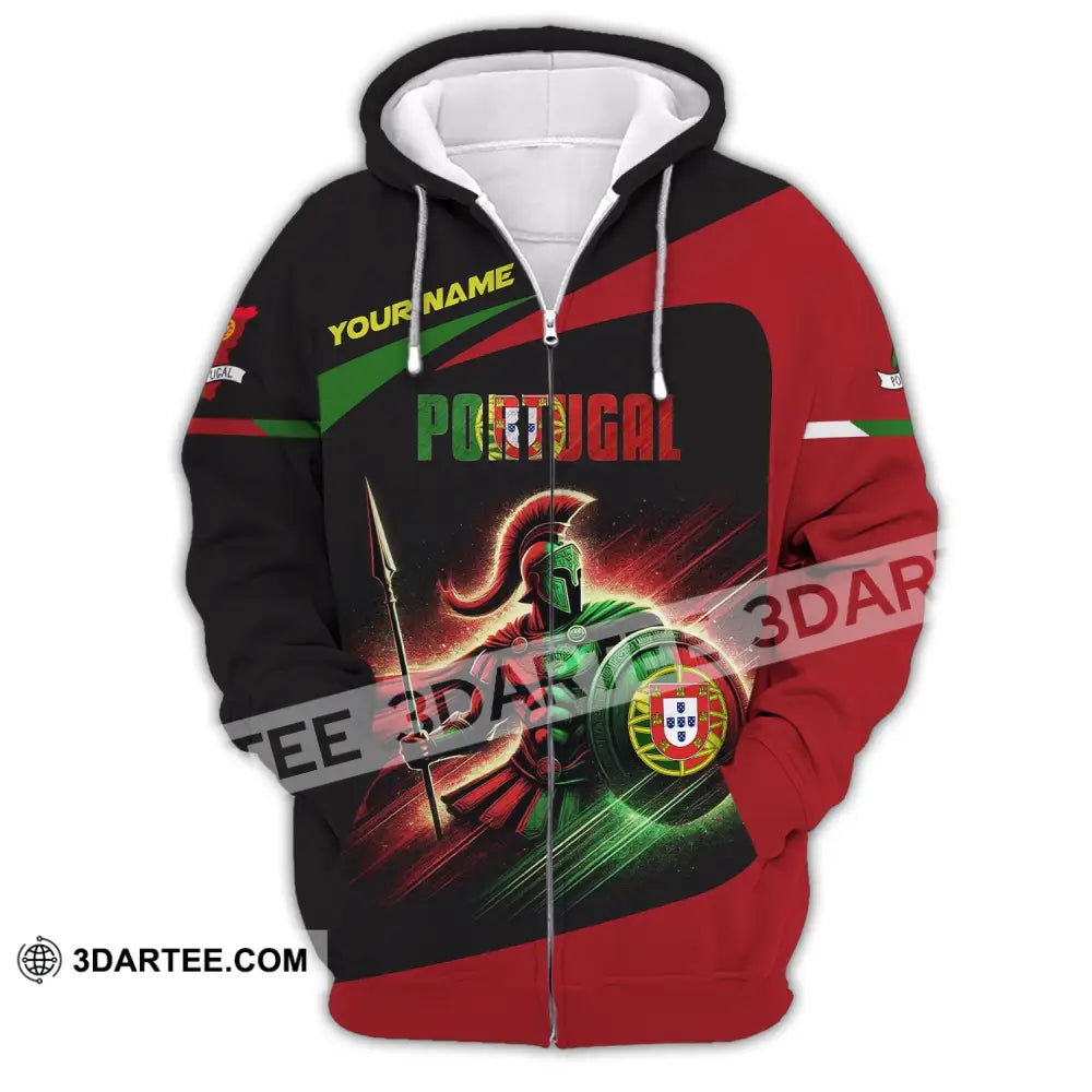 Unisex Shirt Custom Name For Portugal Lover T-Shirt Hoodie Long Sleeve Zipper / S T-Shirt