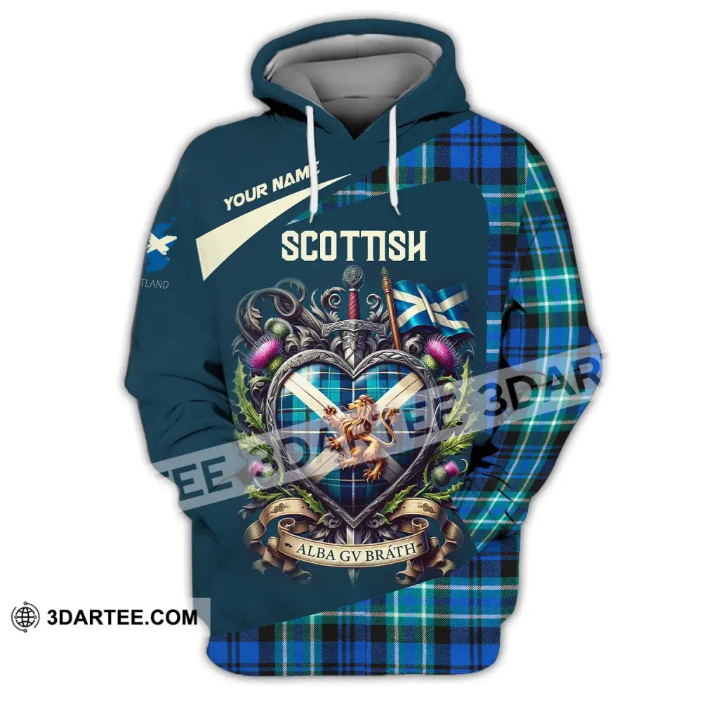 Unisex Shirt Custom Name For Scottish Scotland Hoodie Polo Long Sleeve / S T-Shirt