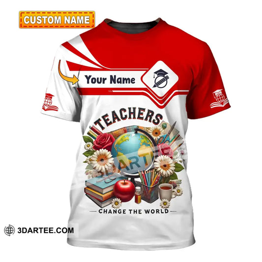 Unisex Shirt Custom Name For Teacher Polo Long Sleeve Back To School Gift T-Shirt