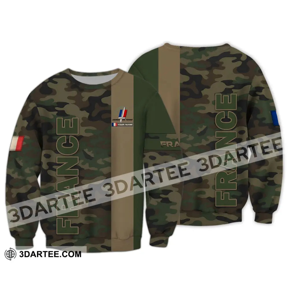 Unisex Shirt - Custom Name France Armee De Terre Long Sleeve / S T-Shirt